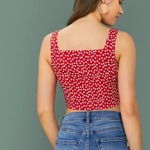 Red Floral Top - Picture 5 of 5